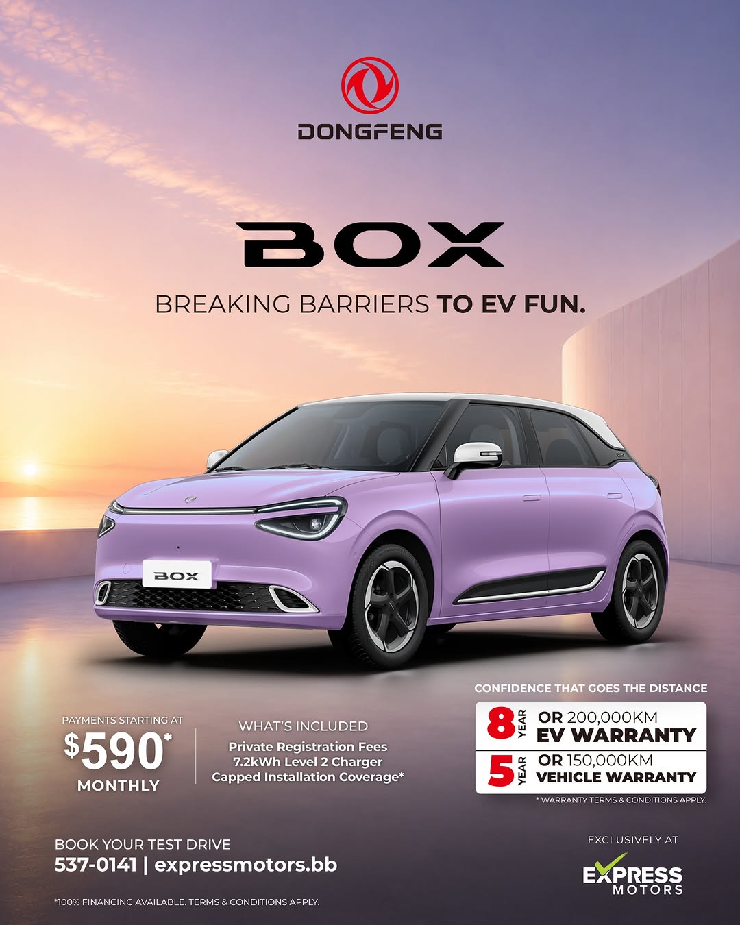Dongfeng BOX Electric Vehicle – Own Yours from $58,900 with Payments from $589/month