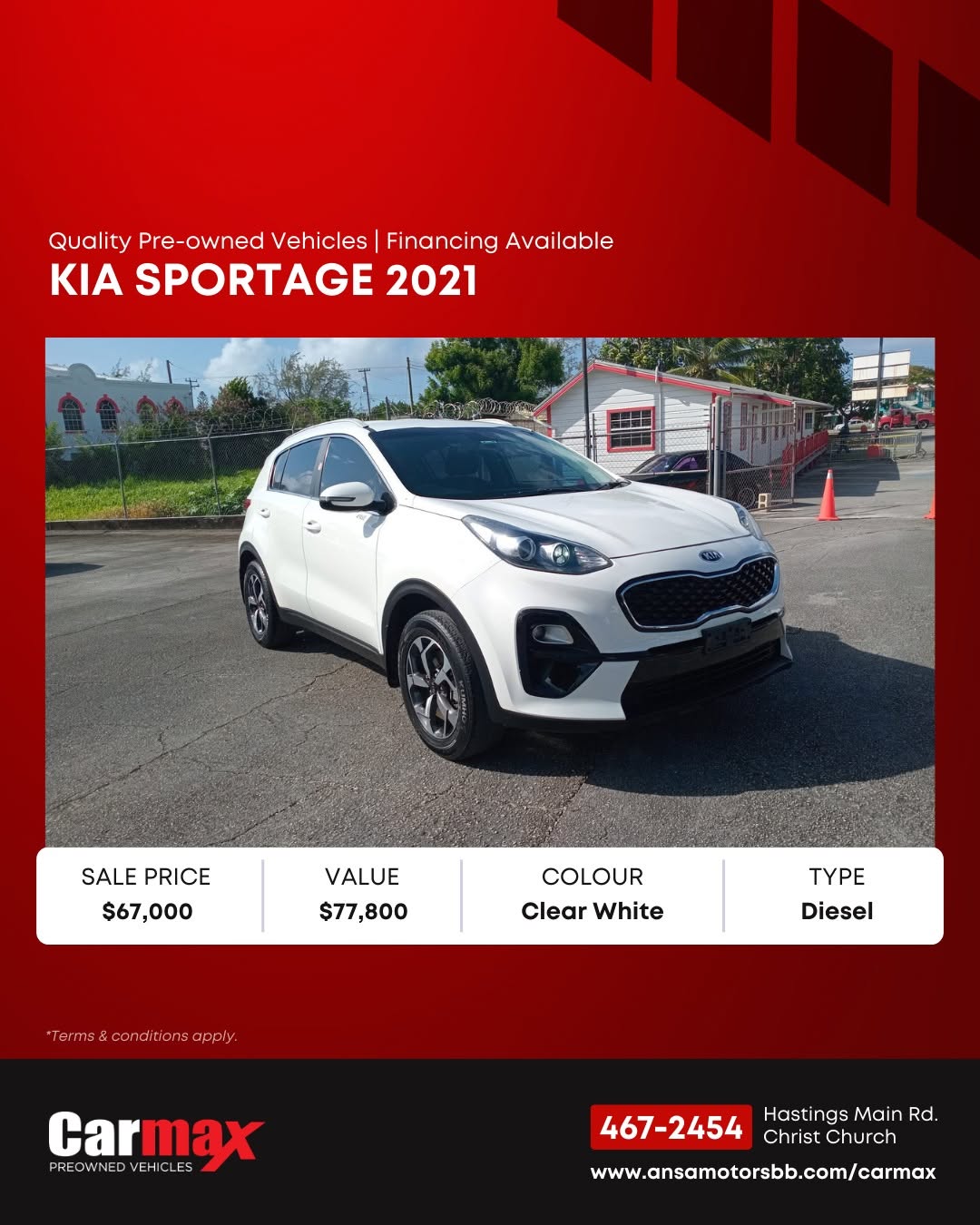 2021 Kia Sportage Pre-Owned – Sale Price $67,000 (Value $77,800)