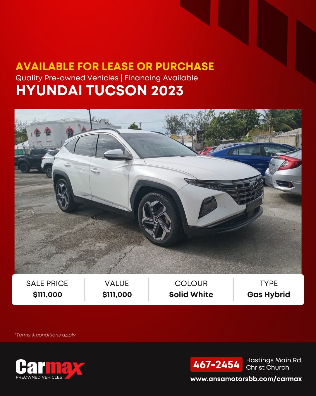 2023 Hyundai Tucson & 2022 Honda HR-V Hybrid Available for Lease or Purchase at CarMax Barbados