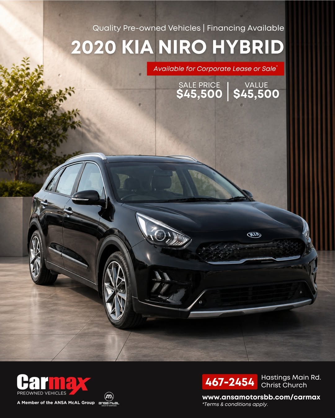 2020 Kia Niro Hybrid – For Sale at $45,500 or Corporate Lease