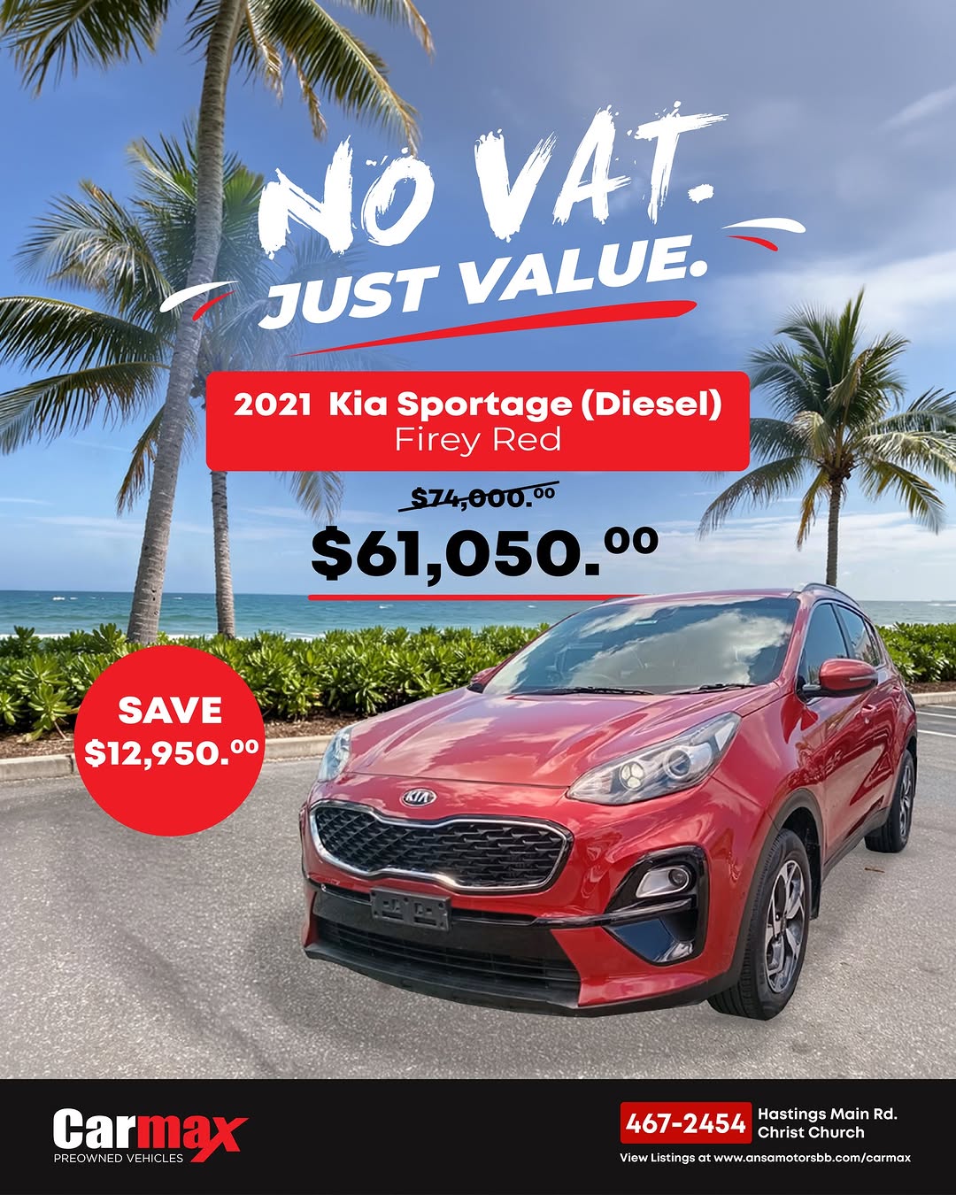 No VAT. Just Value. – Big SUV Savings on Kia Sportage Diesel Models at CarMax Barbados