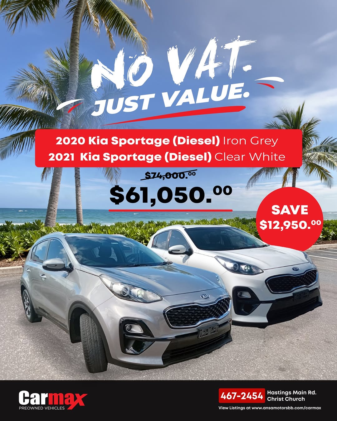 No VAT. Just Value. – Big SUV Savings on Kia Sportage Diesel Models at CarMax Barbados