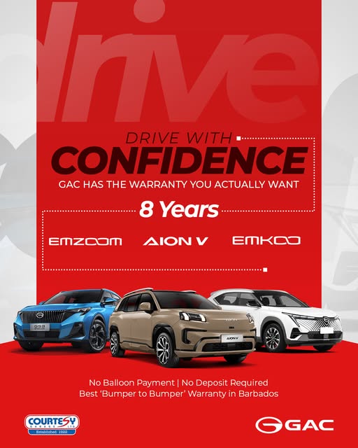 GAC Barbados – 8-Year Bumper-to-Bumper Warranty with No Deposit & No Balloon Payment
