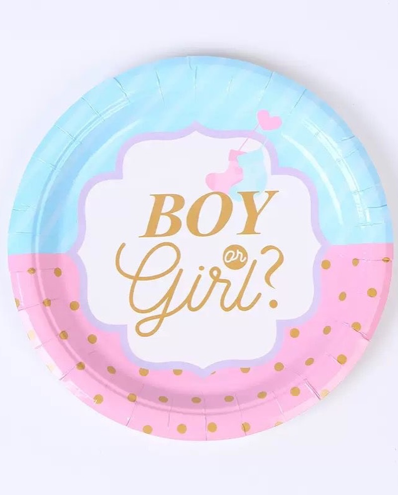 Gender Reveal Partyware Bundle – 64 Pieces for $35