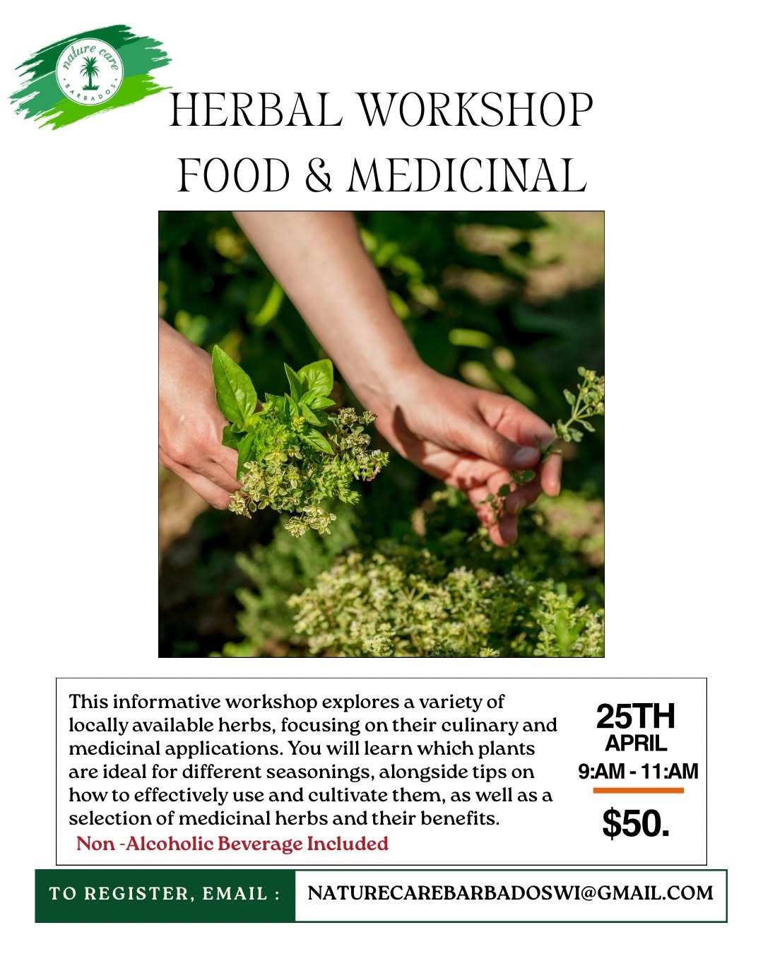 Nature Care Monthly Saturday Workshops – Paint & Sip, Tree Grafting & Herbal Workshop