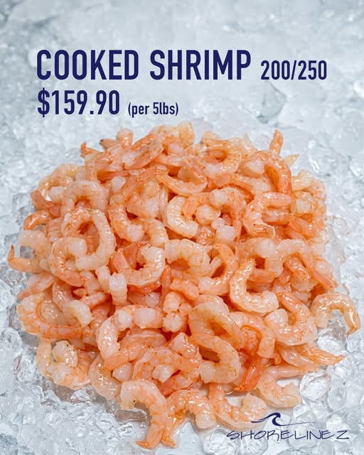 Cooked Shrimp 200/250 – 5lb Bag for $159.90 BBD