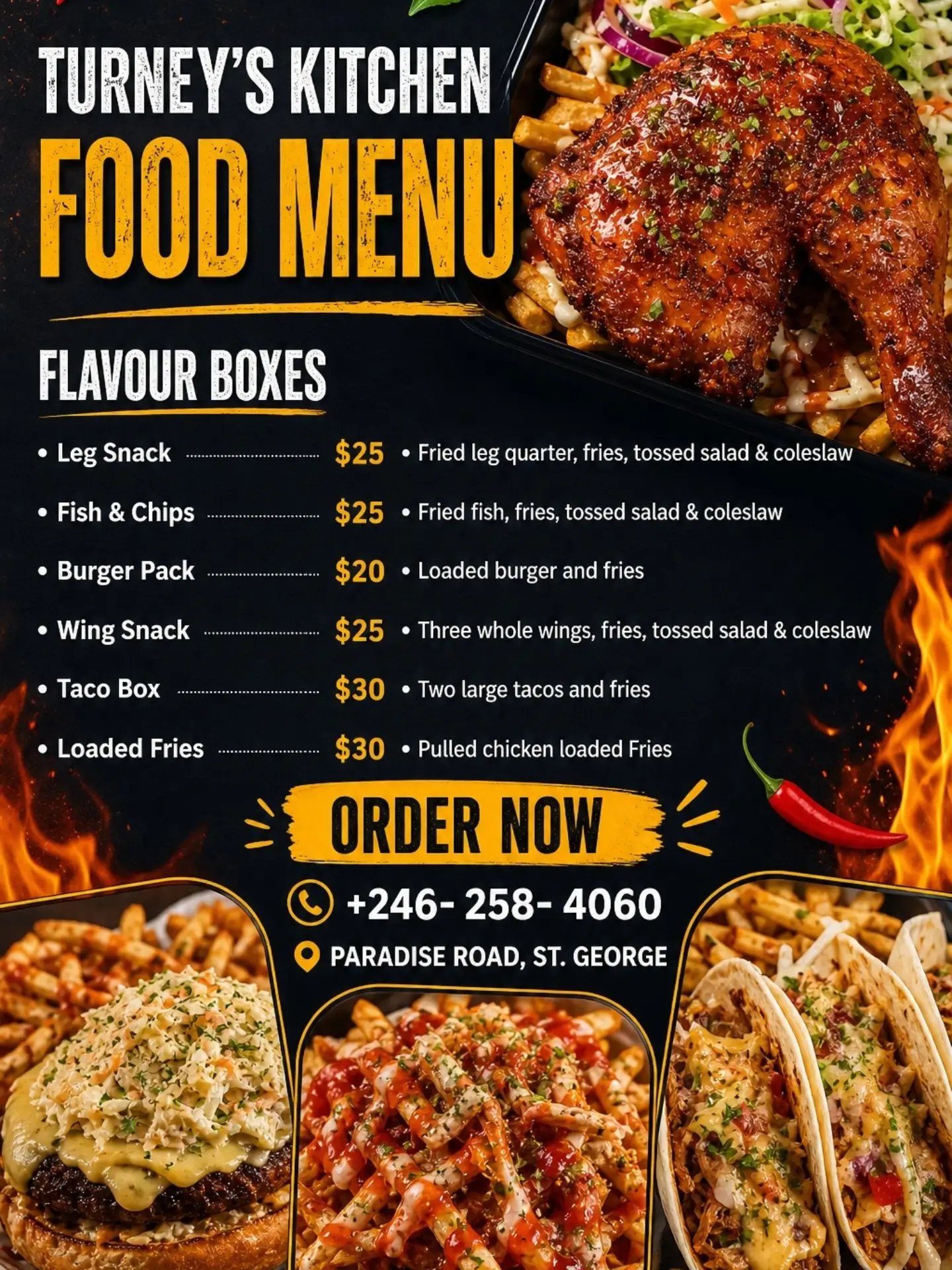 Turney's Kitchen Flavour Boxes Menu – Meals from $20