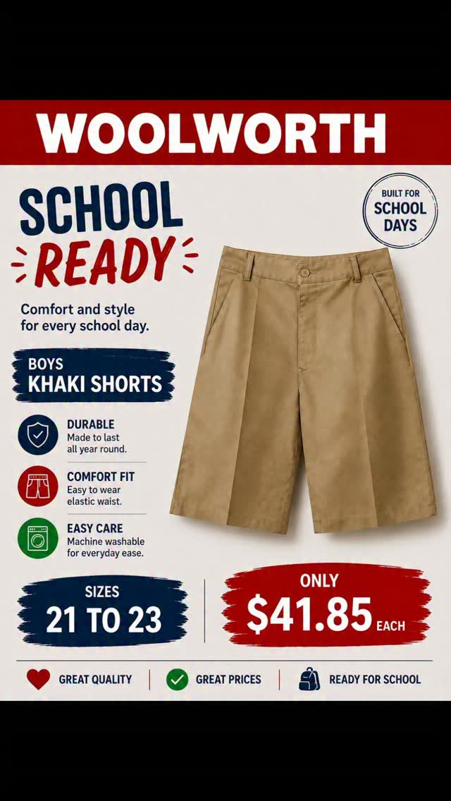 Boys Khaki Shorts – Only $41.85 Each at Woolworth