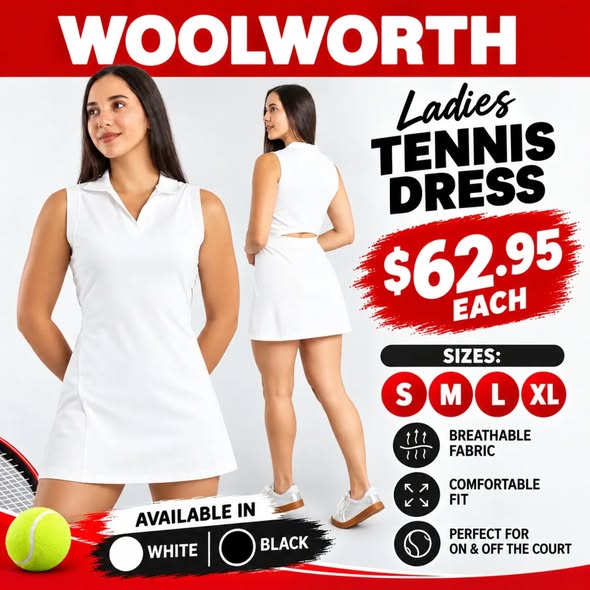 Ladies Tennis Dresses from $59.95 at Woolworth Barbados