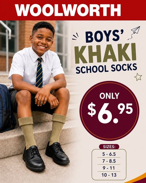 Boys' Khaki School Socks – Only $6.95 at Woolworth