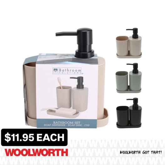3-Piece Bathroom Set – $11.95 Each at Woolworth
