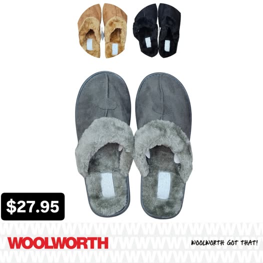 Men's Slippers at $27.95 – Available at Woolworth Barbados