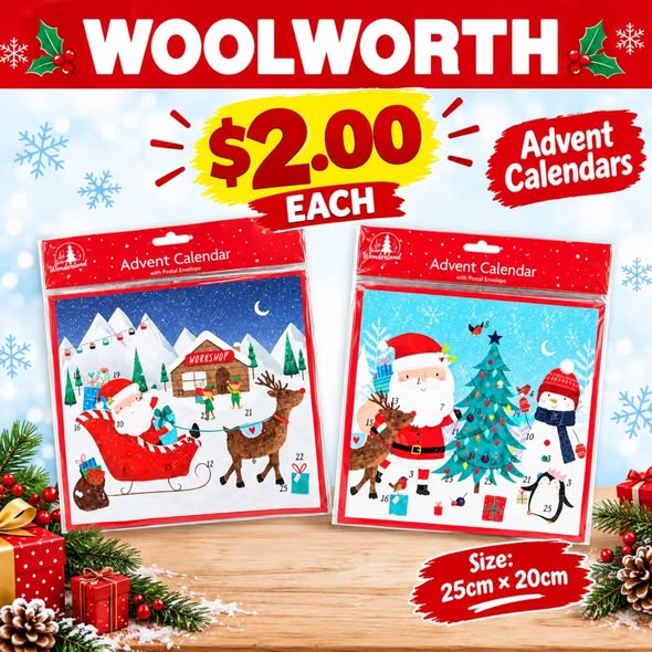Christmas Advent Calendars - $2.00 Each at Woolworth