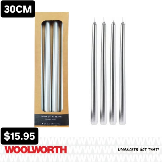 4 Piece 30CM Dinner Candles - $15.95 at Woolworth Barbados