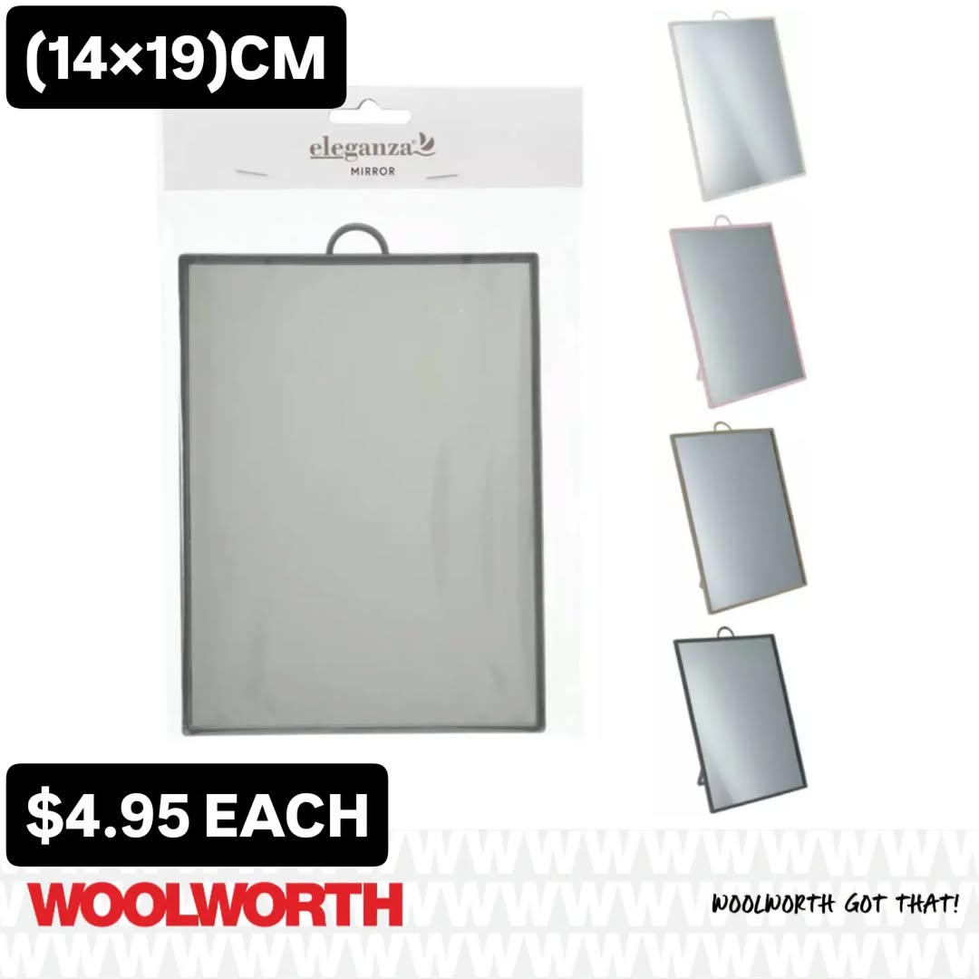Eleganza Plastic-Framed Mirrors – $4.95 Each at Woolworth Barbados