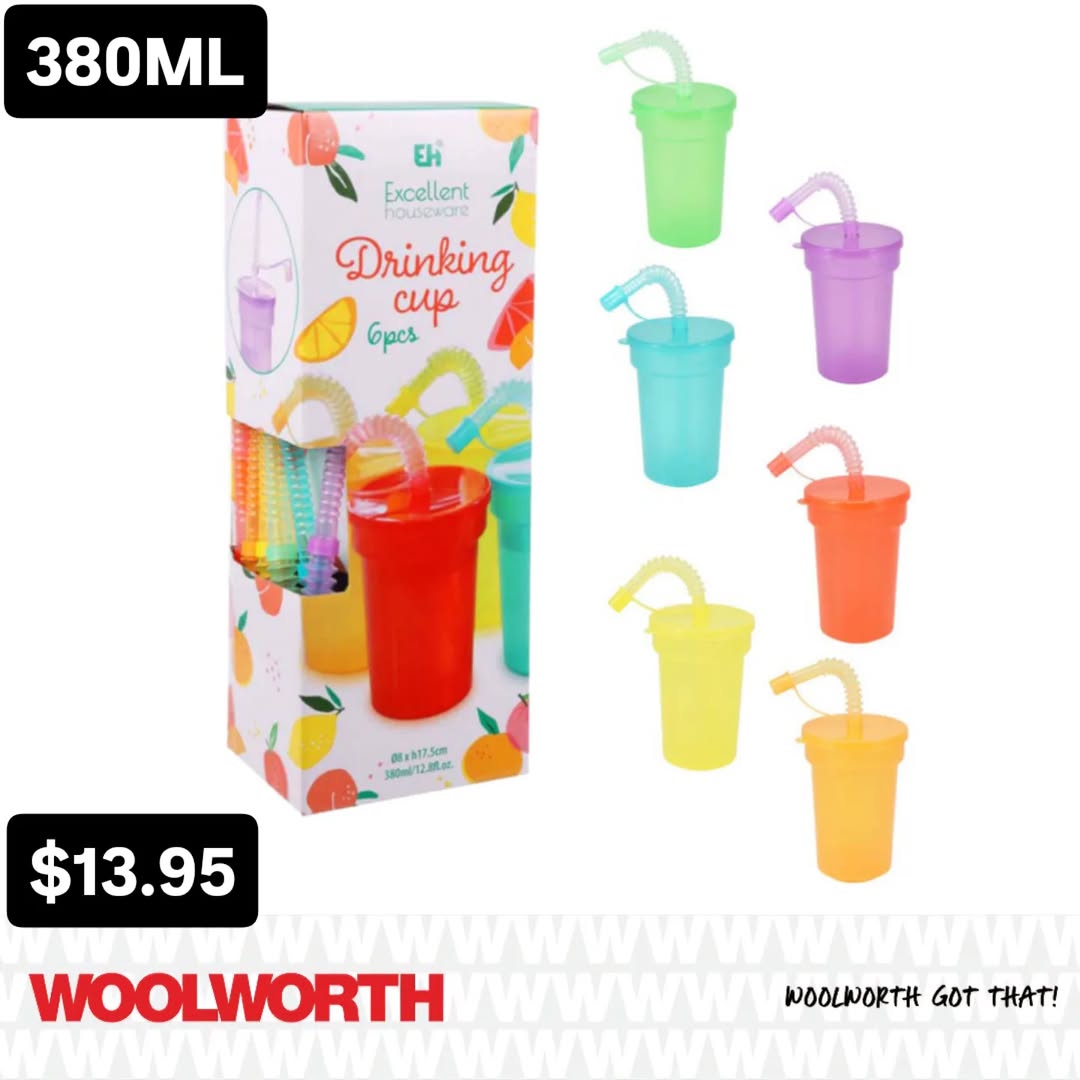 Drinking Cups Set of 6 – $13.95 at Woolworth Barbados