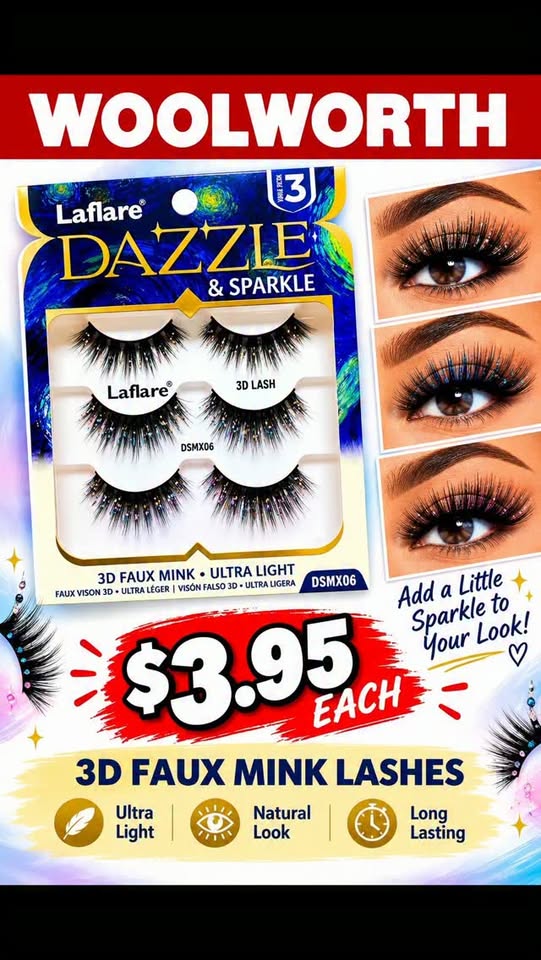 Laflare Dazzle & Sparkle 3D Faux Mink Lashes – $3.95 Each