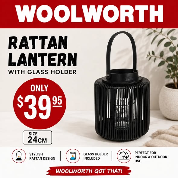 Woolworth Lanterns with Glass Candle Holders from $20.00