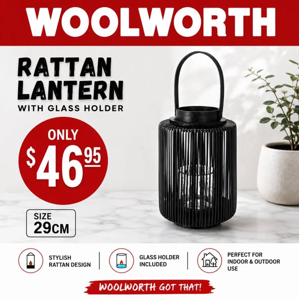 Woolworth Lanterns with Glass Candle Holders from $20.00