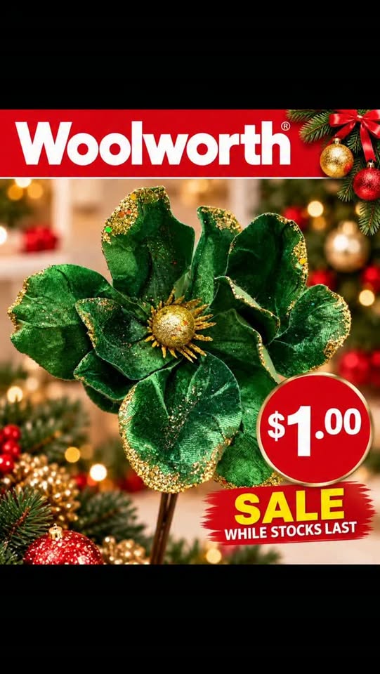 Christmas Decor Sale - Velvet Magnolia Stem $1.00
