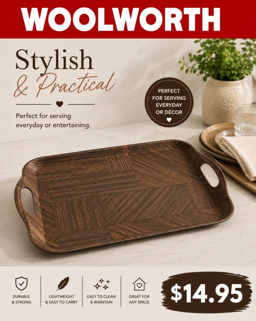 Woolworth 18" Stylish & Practical Serving Tray – $14.95