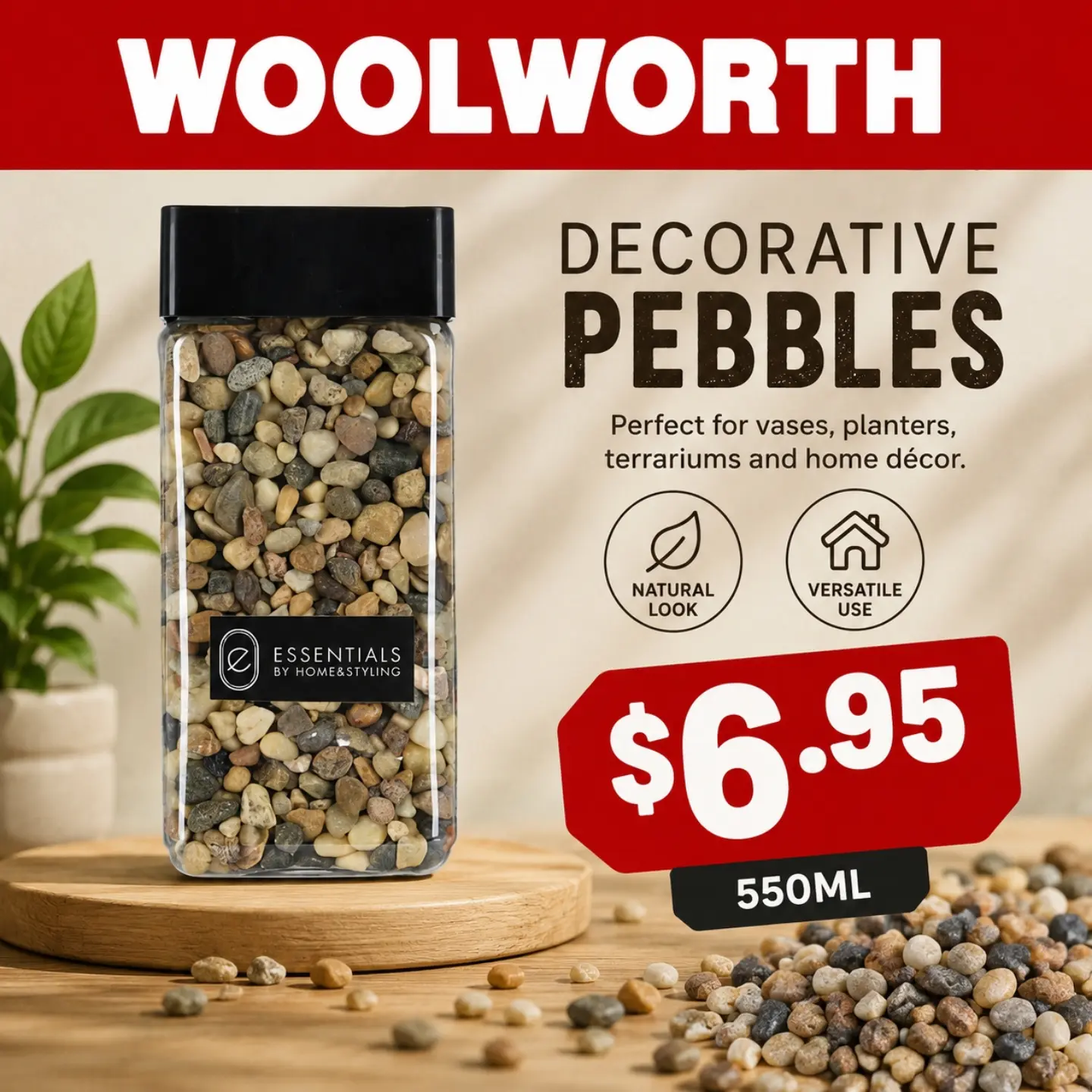 Decorative Pebbles – $6.95 for 550ml at Woolworth Barbados