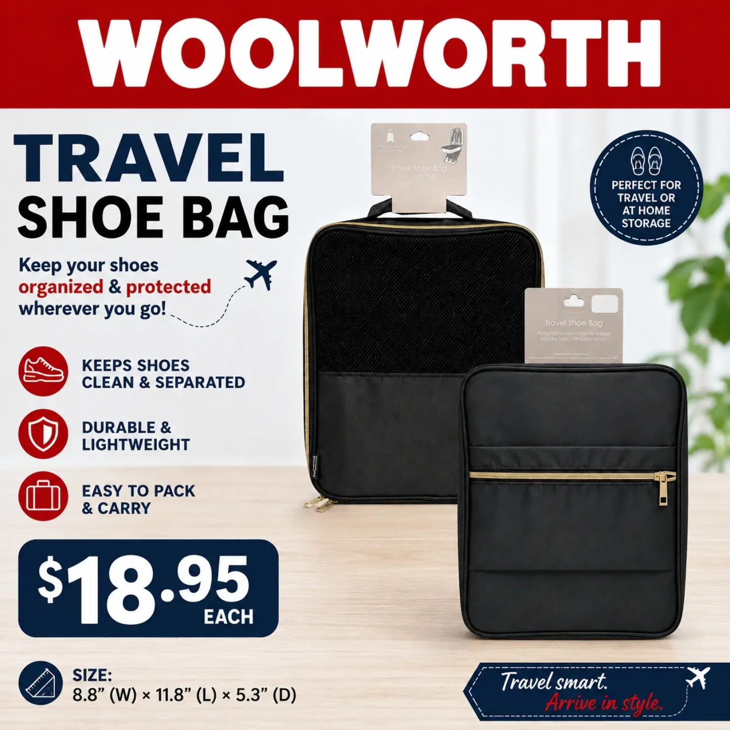 Travel Shoe Bag – $18.95 Each at Woolworth Barbados