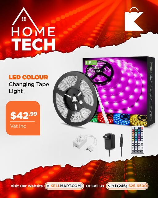 LED Colour Changing Tape Light – $42.99 VAT Inc