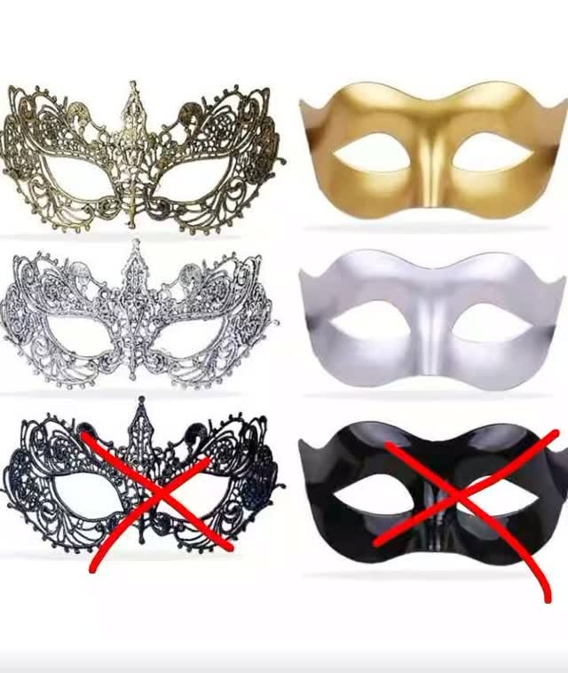 Couple's Masquerade Masks – Gold or Silver – $25 BBD per Pair