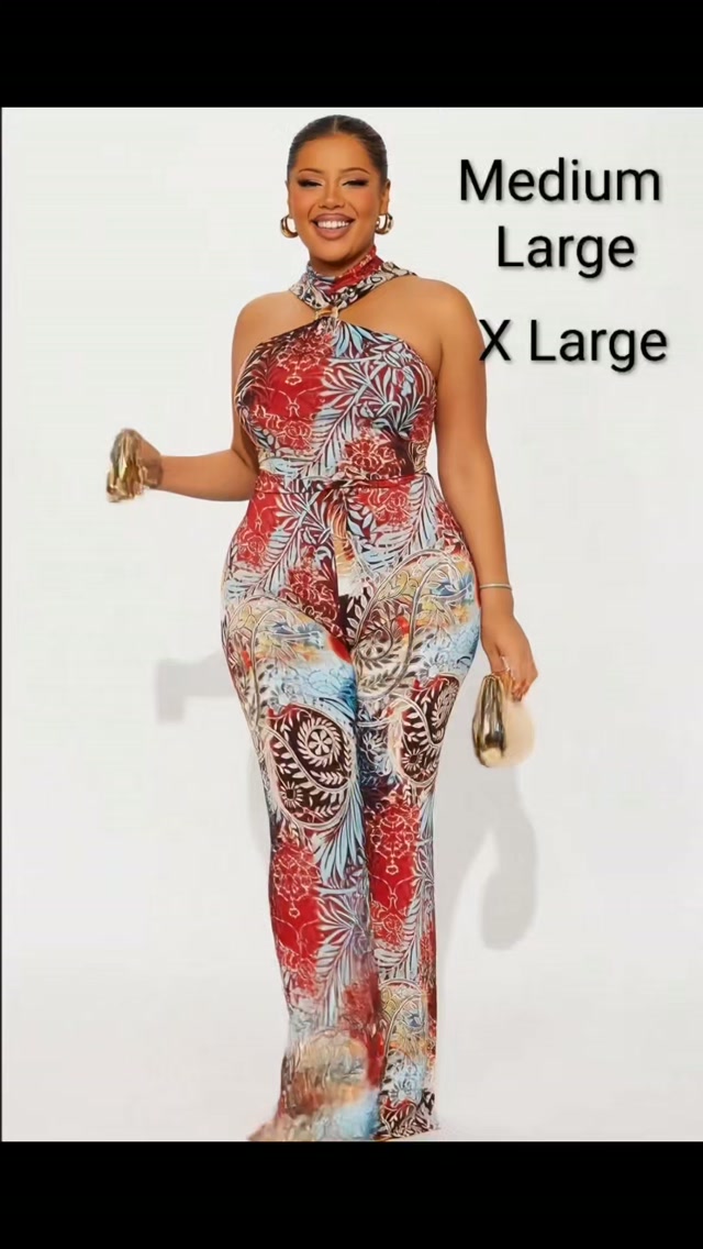Goddess Halter Jumpsuit – $125 BBD (M, L, XL)