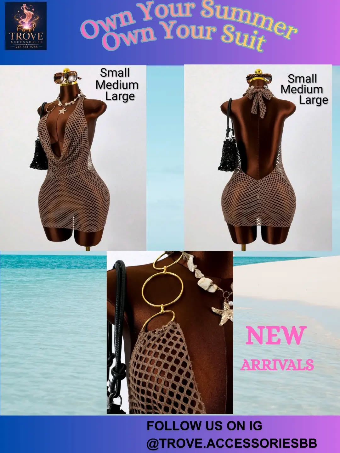 Halter Net Beach Dress – $75 BBD (S/M/L) | Trove Barbados