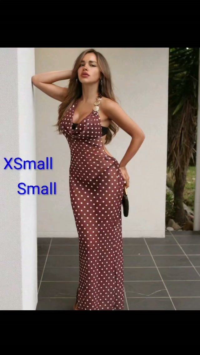 Mesh PolkaDot Halter Maxi Dress – $70 BBD (XSmall & Small)