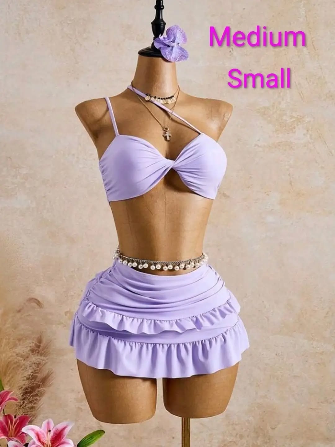 3 Pc Purple Bikini Set – $95 BBD (Small & Medium Available)