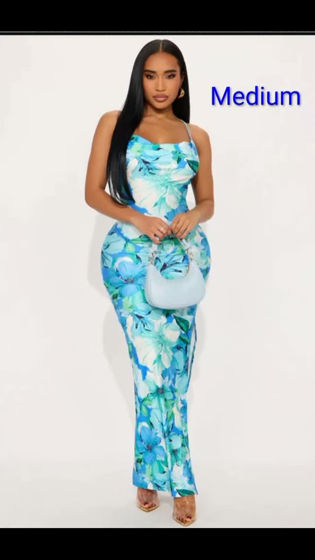 Flirtatious Floral Maxi Dress – Medium | $90 BBD