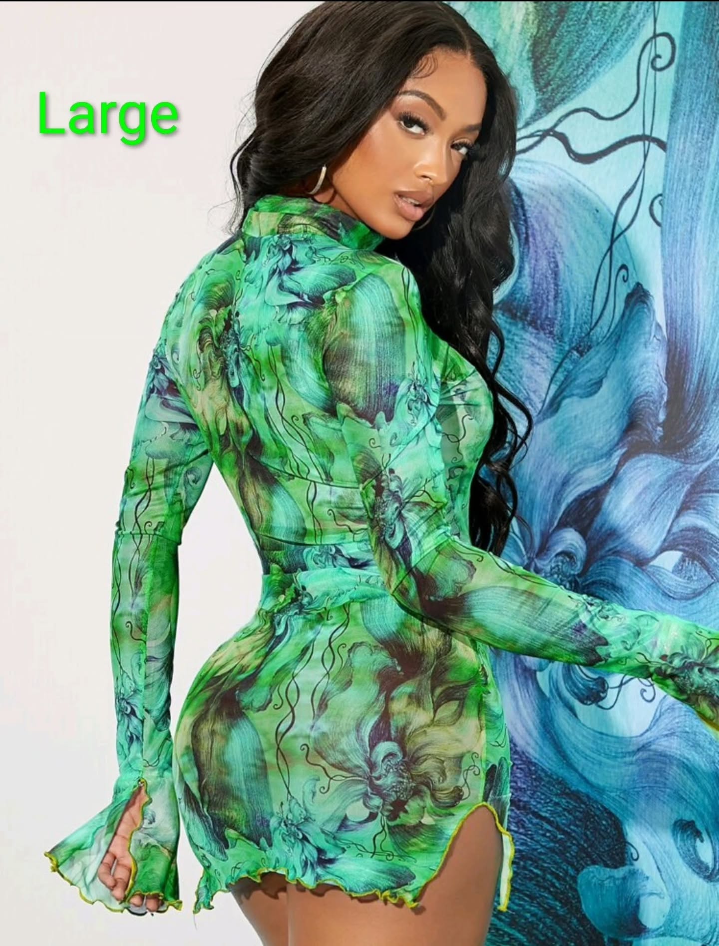 Mesh CoverUp Dresses - Green (Large) $60 BBD & Tan (Medium) $50 BBD