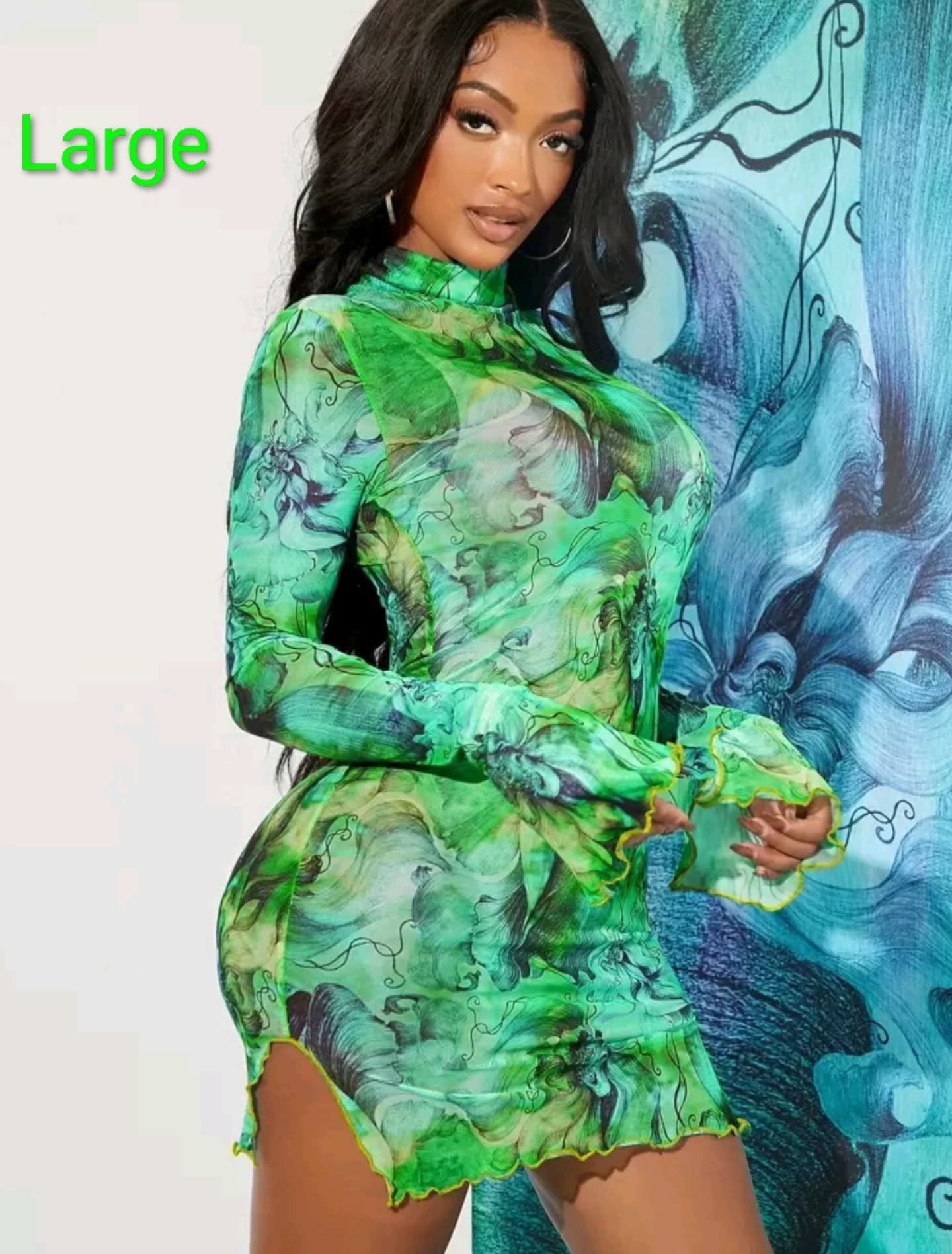 Mesh CoverUp Dresses - Green (Large) $60 BBD & Tan (Medium) $50 BBD