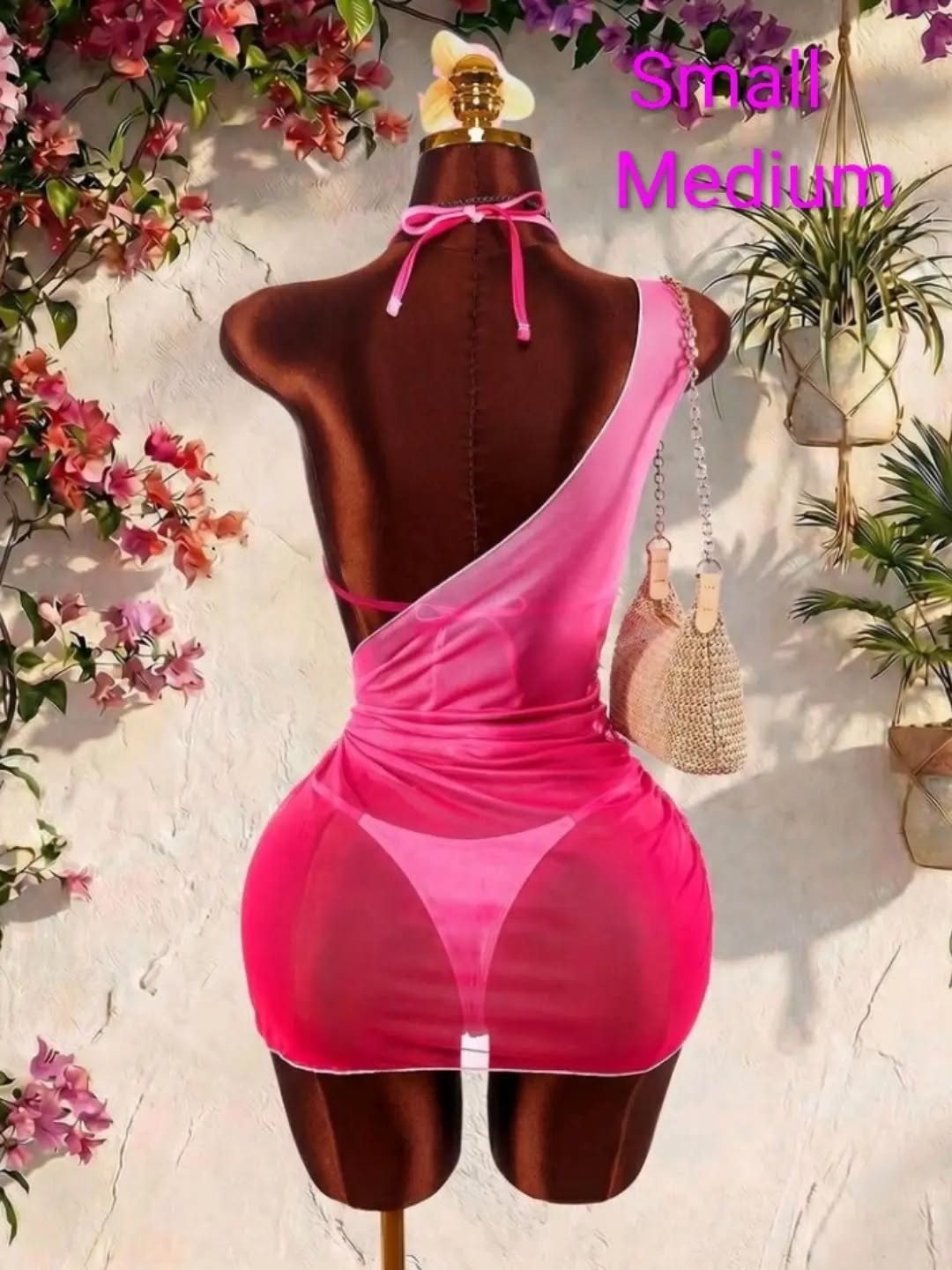 3-Piece Pink Bikini Set – $95 BBD (Small & Medium)