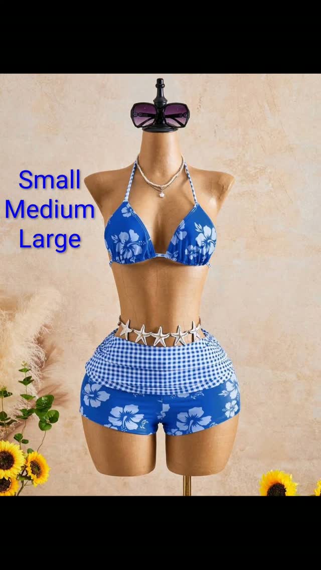 Blue Boho 2Pc Pants Bikini Set – $70 BBD