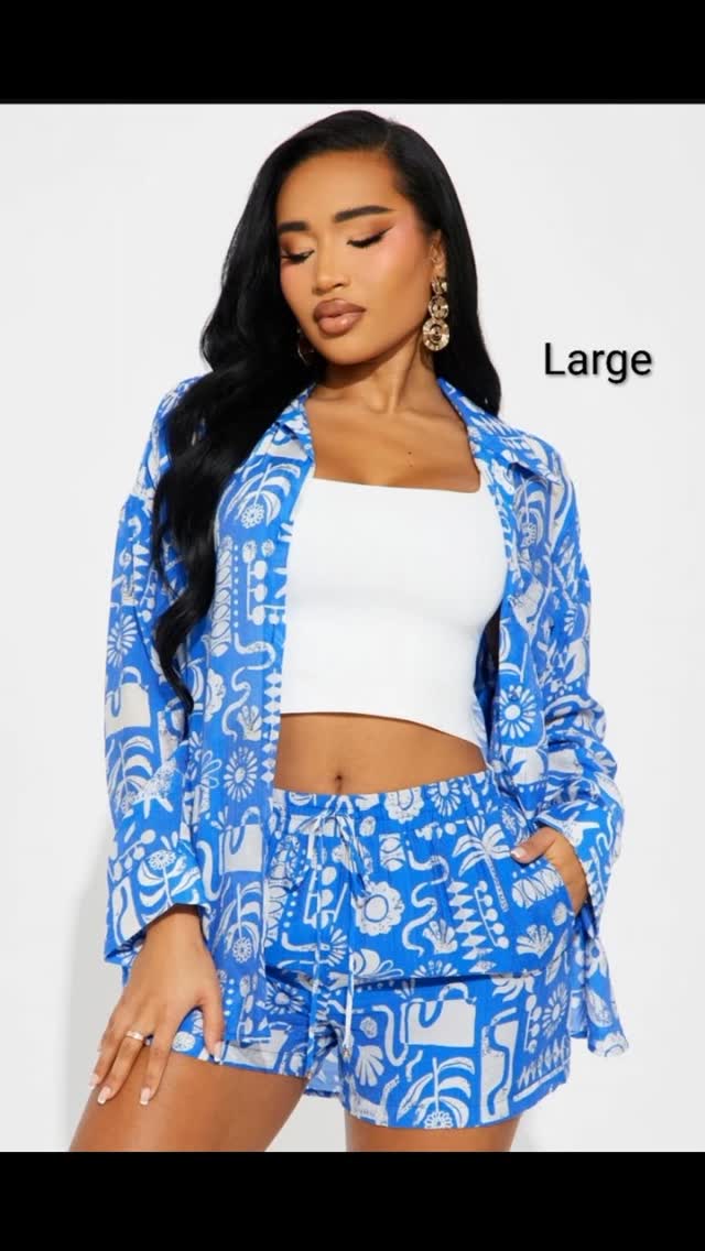 Breezy Linen Shirt Set – $85 BBD (Large)