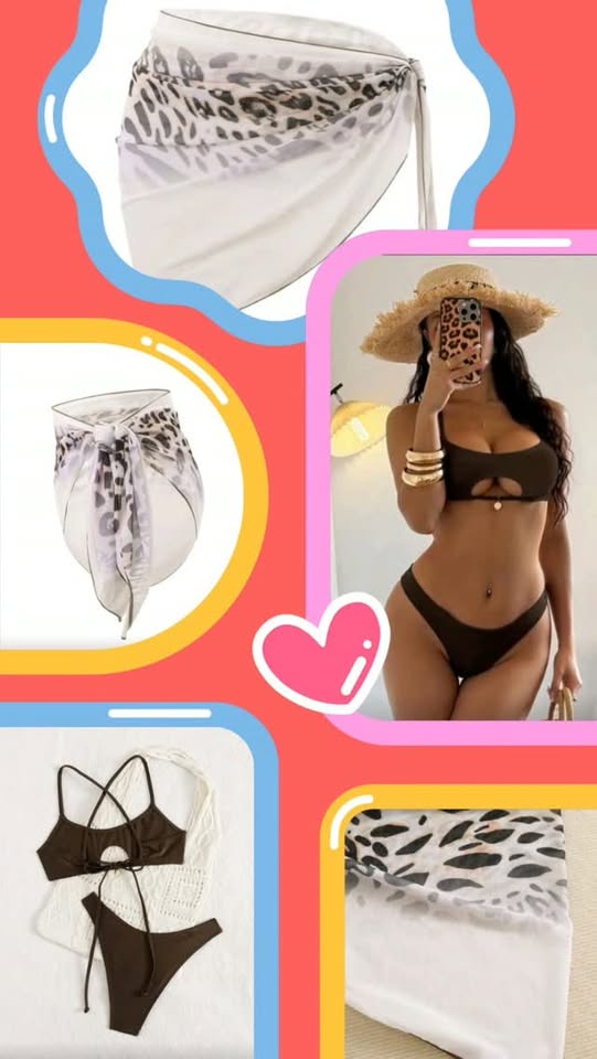 Leopard Wrap 3 Pc Swim Set – $50 BBD
