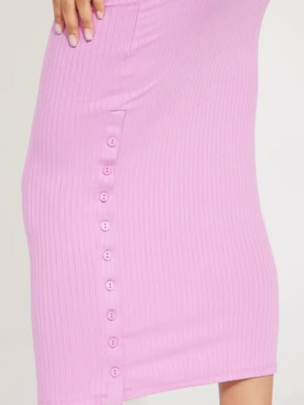 Pink Button Down Maxi Dress – $70 BBD