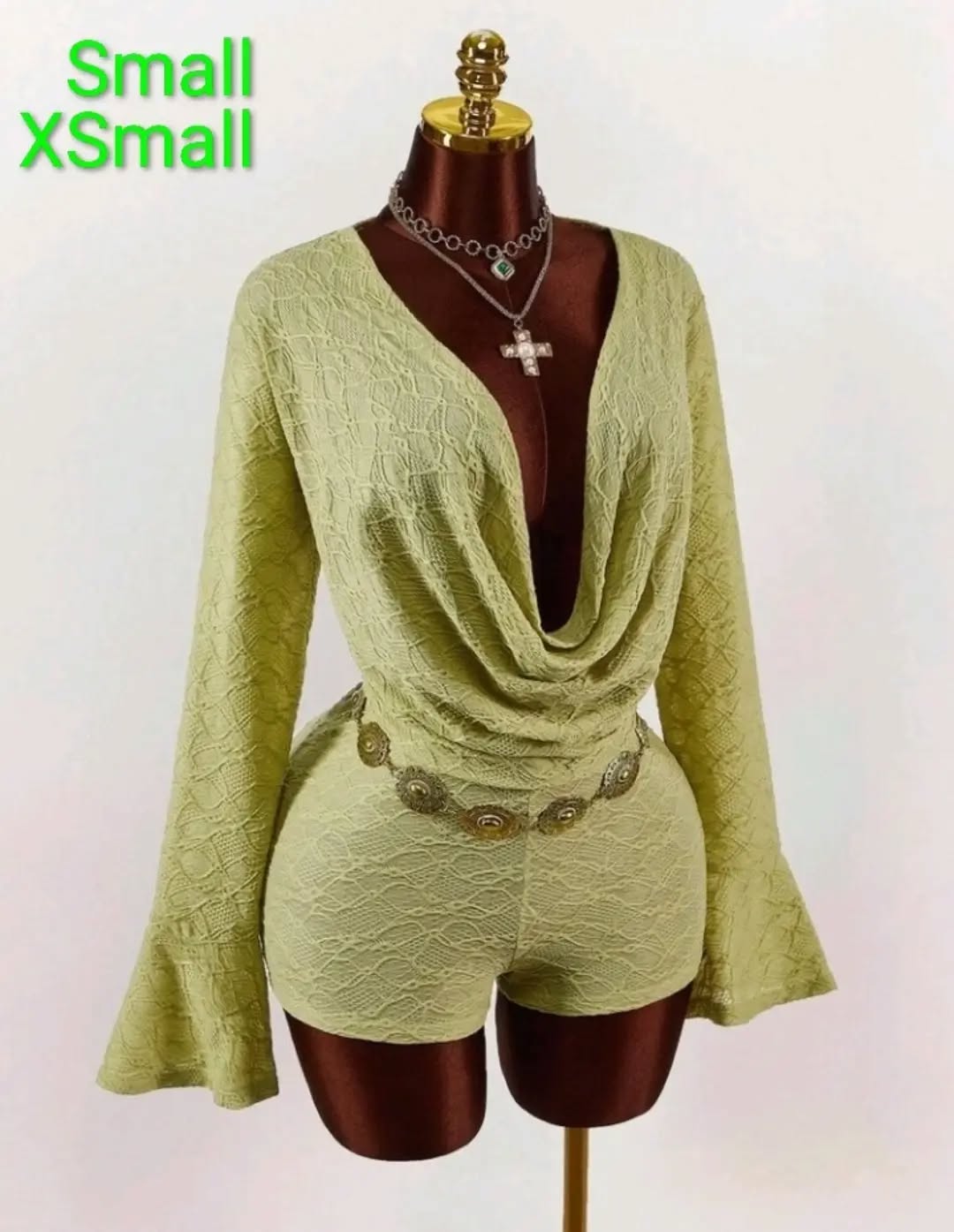 Flare Bodycon Jumpsuit - Olive | XSmall & Small | $90 BBD
