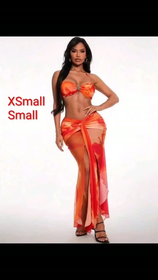 Boho Orange Red Tropical Mesh Set – $90 BBD