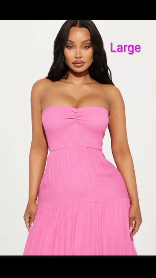 Tube Maxi Dress – Hot Pink | Size Large | $125 BBD