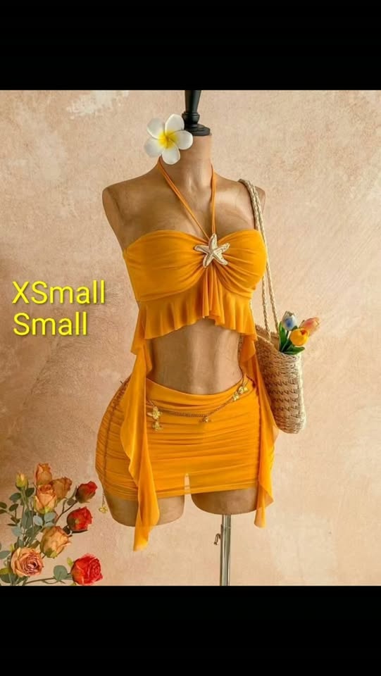 Golden Yellow Skirt Set – $80 BBD (XSmall & Small)