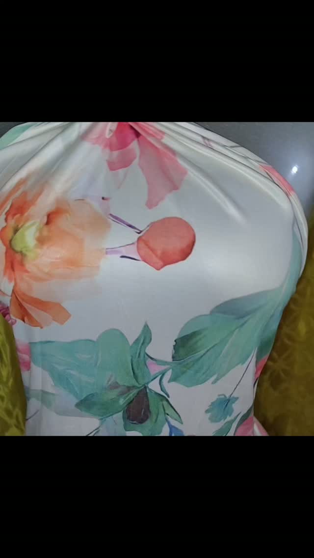 Twist Back Floral Halter Dress – Small | $110 BBD