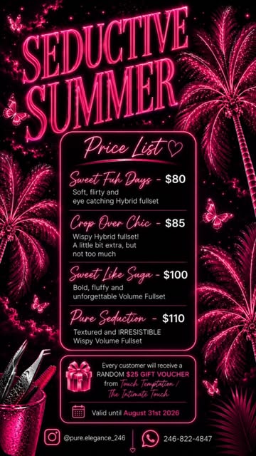Seductive Summer Crop Over Lash Sets – $80–$110 + Free $25 Gift Voucher