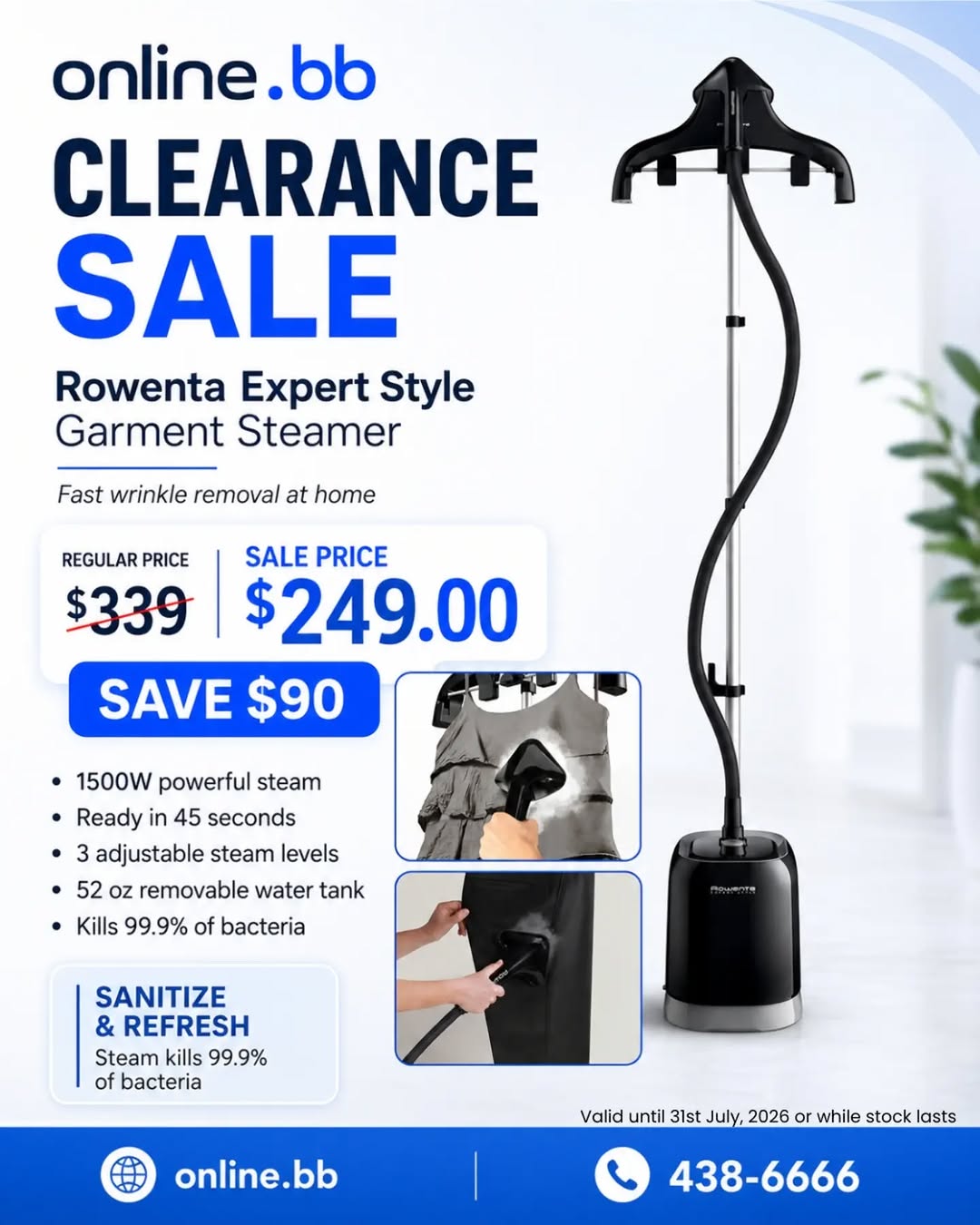 Clearance Sale: Rowenta Expert Style Garment Steamer – Save $90
