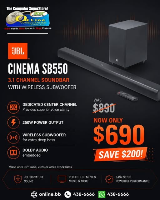 JBL Cinema SB550 Soundbar – Save $200! Now Only $690