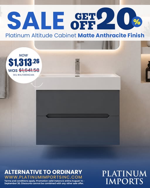 20% Off Platinum Altitude Cabinet – Matte Anthracite Finish